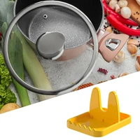 pan lid holder kitchen pot pan lid and spoon rest with food grade abs prevents splatters drips multifunction kitchen stove top