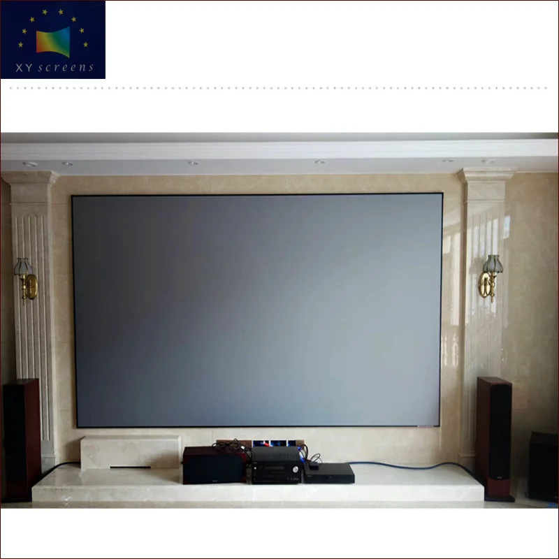

XY screens 150 inch ALR ZHK100B-PET Grid Thin bezel fixed frame projection screen for ultra short throw projector
