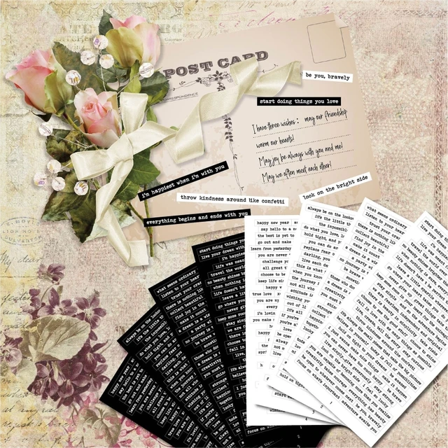8 Sheet Quote Stickers for Journaling Transparent Scrapbook Stickers for  Scrapbooking Supplies Words Phrases Journal Stickers