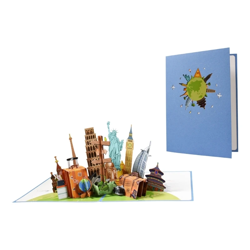 

3D Up Cards 3D Greeting Cards with Envelope Handmade Travel Card Christmas