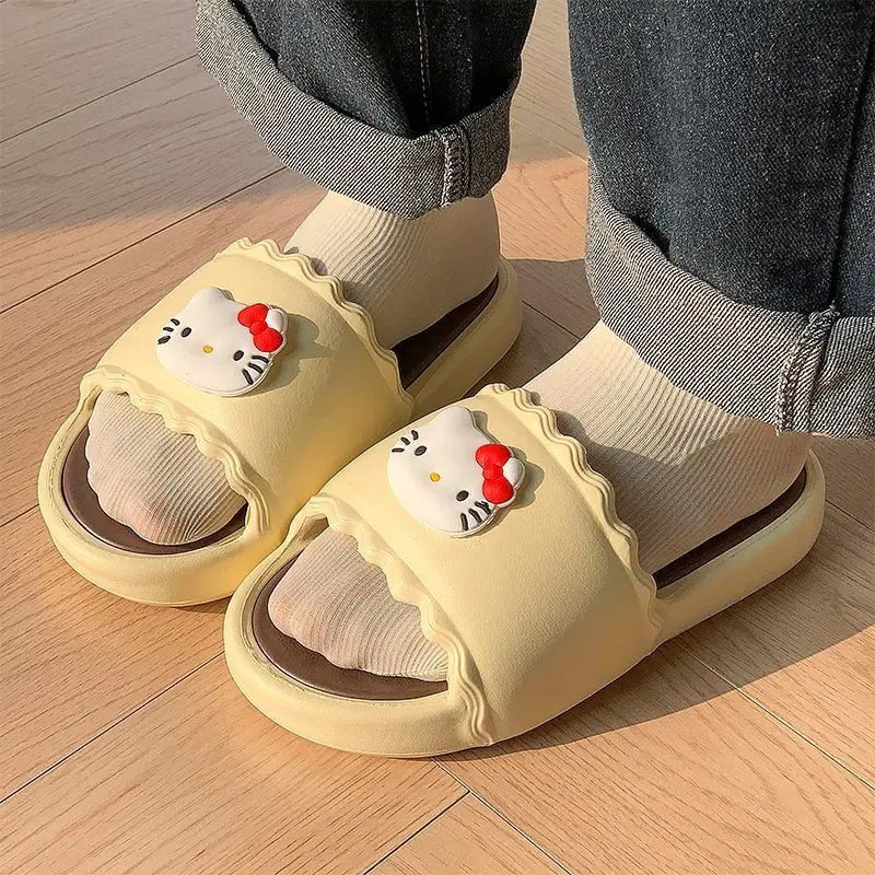 Женские тапочки Y2K Hello Kitty Manga милые легкие нескользящие туфли для ванной комнаты