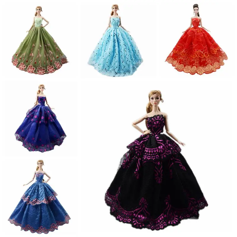 

11.5" Fashion Lace Wedding Dress for Barbie Doll Clothes Outfits Princess Party Gown Dancing Vestidos Kids & Baby DIY Toys Gifts