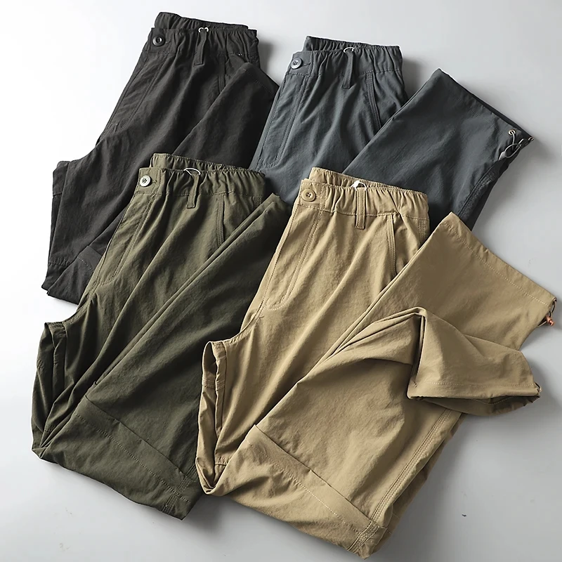 Мужские Повседневные Хлопковые Шорты С Несколькими Карманами Прямые Брюки Со