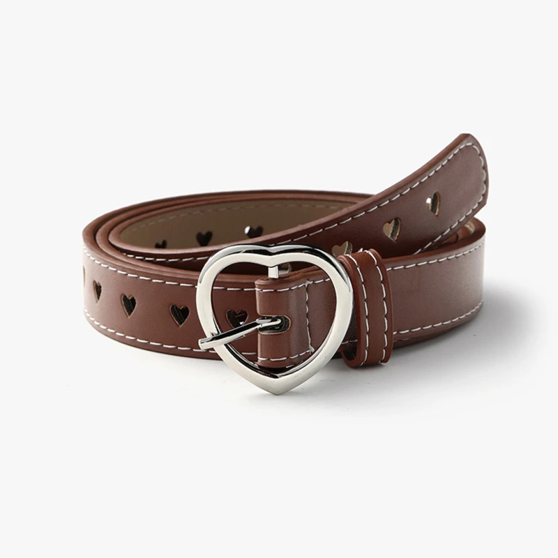 

2022 New Female Leather Belt Women Metal Buckle Stylish Ladies Vintage Heart Buckle Leisure Leather Belt Trouser Accessories