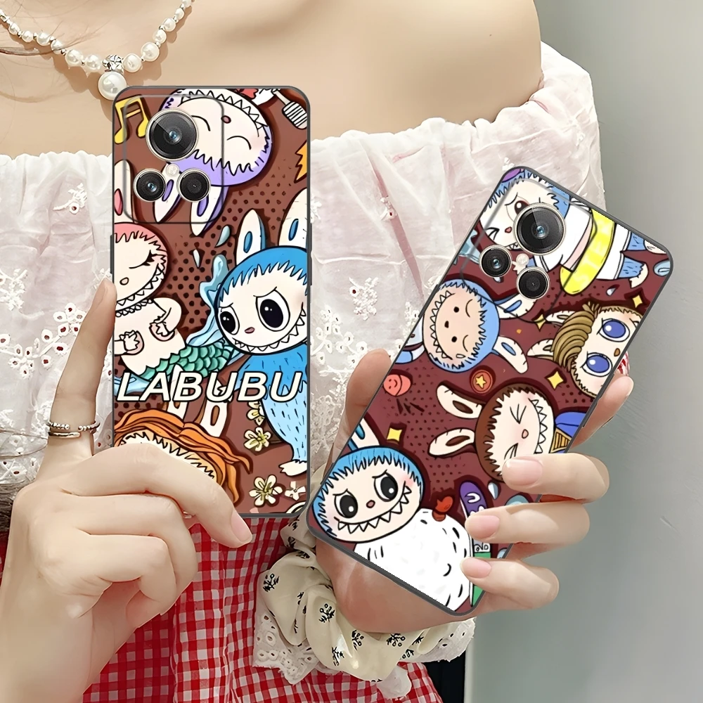 Милый чехол для мобильного телефона Labubu с рисунком Realme GT 2 9i 8i 7i Pro X50 X2 C35 C21 C20 C11 C3