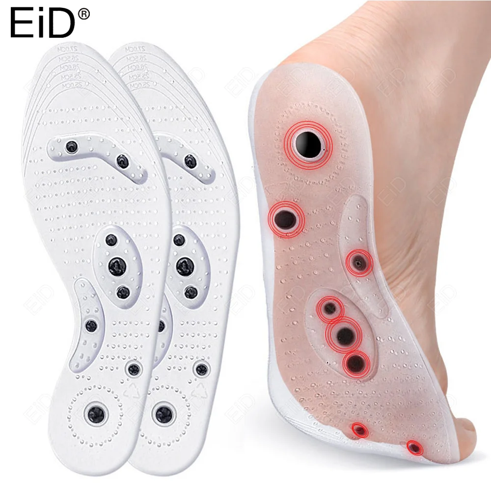 

EiD Unisex Magnetic Massage Insoles Foot Acupressure Shoe Pads Therapy Slimming Insoles for Weight Loss Foot care Transparent