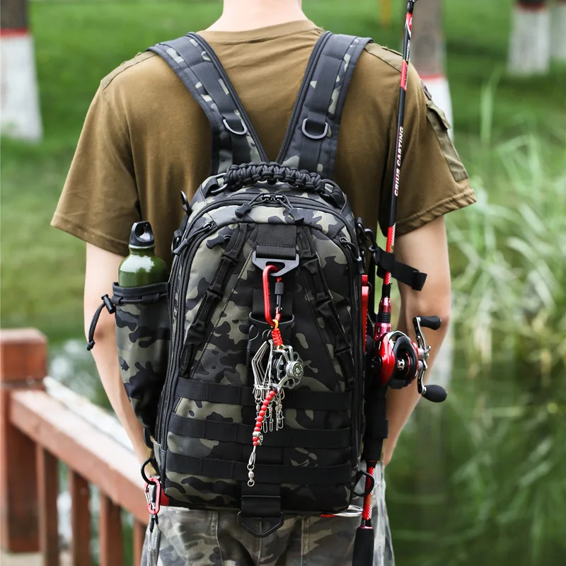 

Capacity Shoulder Large Male Camouflage Outdoor Bag Fishing Men Man Travel Hiking Backpack Tactical Army Riding Multi-functional