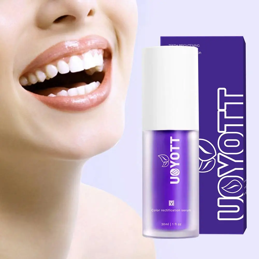 

30ml Tooth Cleansing Mousse Purple Bottled Press Toothpaste Cleansing Refreshes Teeth Removal Dental Stains Whitens Breath P3E8