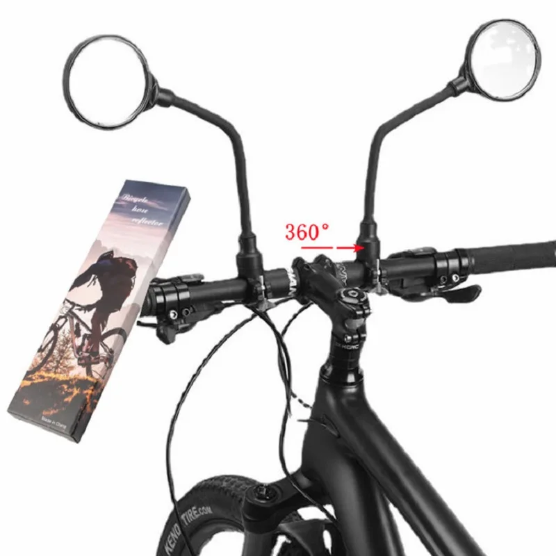 

1/2pcs Bicycle Rearview Mirror 360 ​​degrees Rotate Acrylic Convex Mirror Adjustable Hose Bike Handlebar Flexible E-bike Set