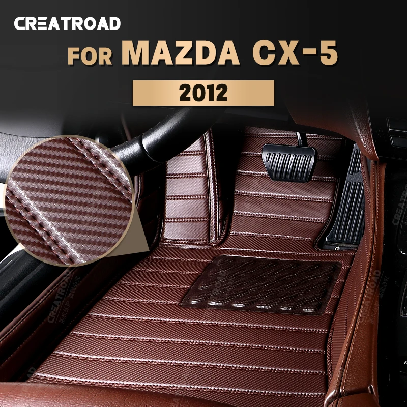 

Custom Carbon Fibre style Floor Mats For Mazda Cx-5 2012 Foot Carpet Cover Automobile Interior Accessories