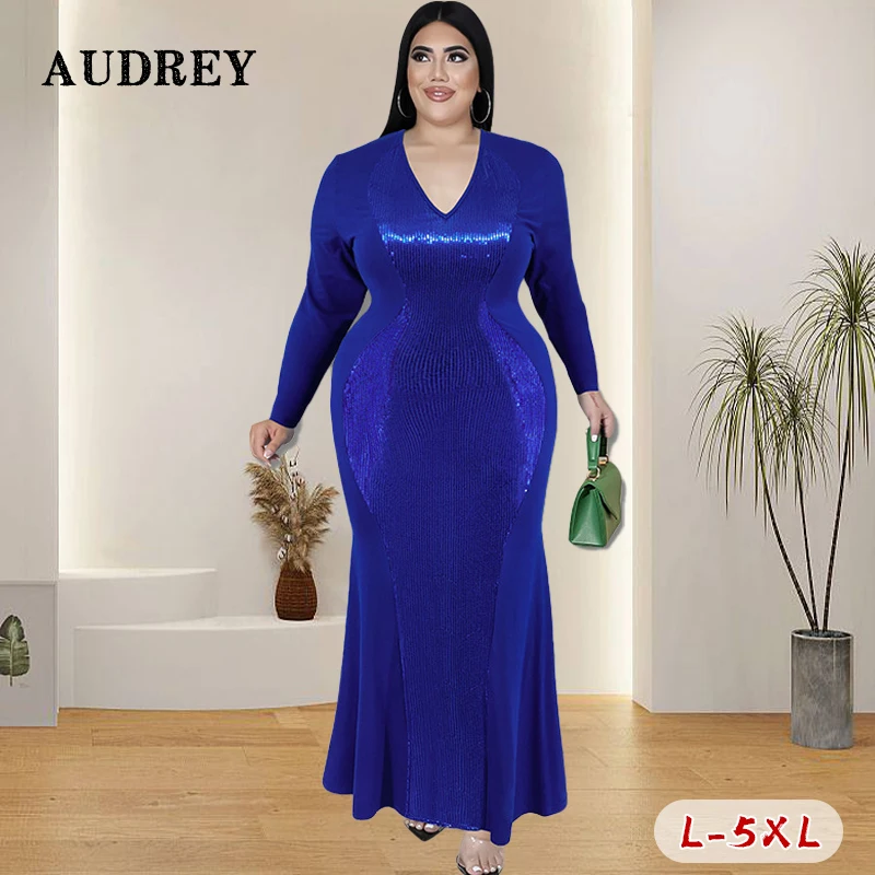 

Элегантное блестящее платье с V-образным вырезом, привлекательное облегающее Клубное модное вечернее платье с высокой талией и длинным рукавом, женская одежда на осень