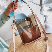 2022 transparent bags womens bags 2 piecesset luxury handbag fashion high quality handbag bucket messenger bag