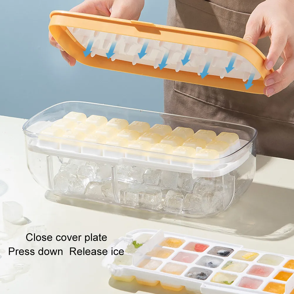 

Silicone Ice Mold And Storage box 2 In 1 Ice Cube Tray Making Mould Box Maker Bar Kitchen Accessories Utensils Home Gadgets