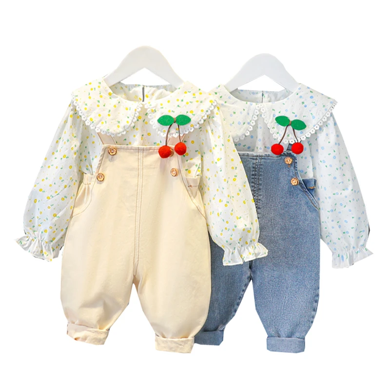 

Spring kids girls' clothes outfits sets short cotton mesh tops pants suits for toddler girl babies clothing 0-3 T birthday sets