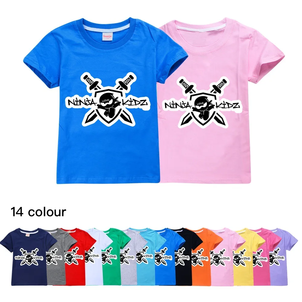 

2022 Ninja Boys T-shirts Summer Kids Clothes NINJA KIDZ T Shirts Children Cotton Top Tees For Hiphop Costume Teen Girls T-shirt