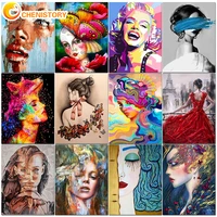 chenistory painting by numbers paint kit diy canvas pictures by numbers hand painted canvas painting girl home decor wall art