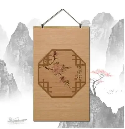 Китайская классическая бамбуковая занавеска, фон с прокруткой для украшения стен ресторана, Бамбуковая занавеска С рисунком, разделительная перегородка