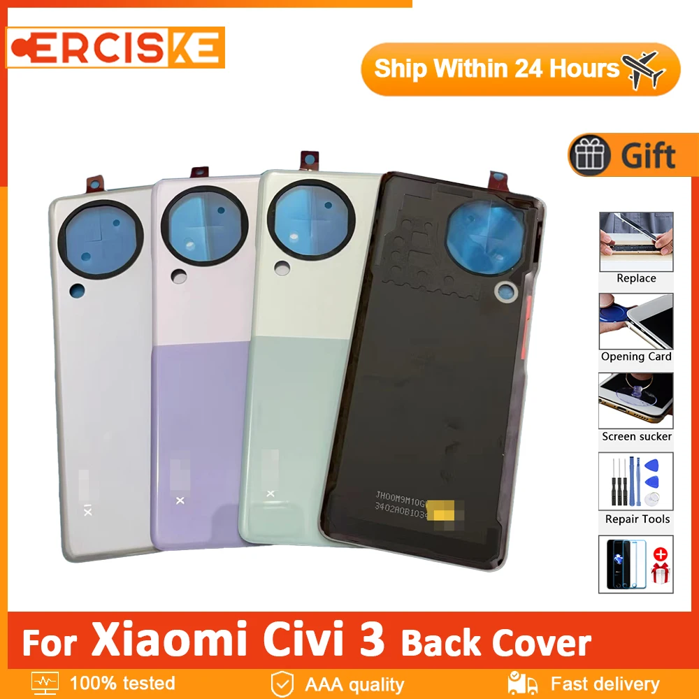 

Оригинальная задняя крышка батарейного отсека для Xiaomi Civi 3, задняя крышка 23046PNC9C, задняя крышка корпуса, задняя крышка, сменная крышка для Xiaomi граждан3, задняя крышка
