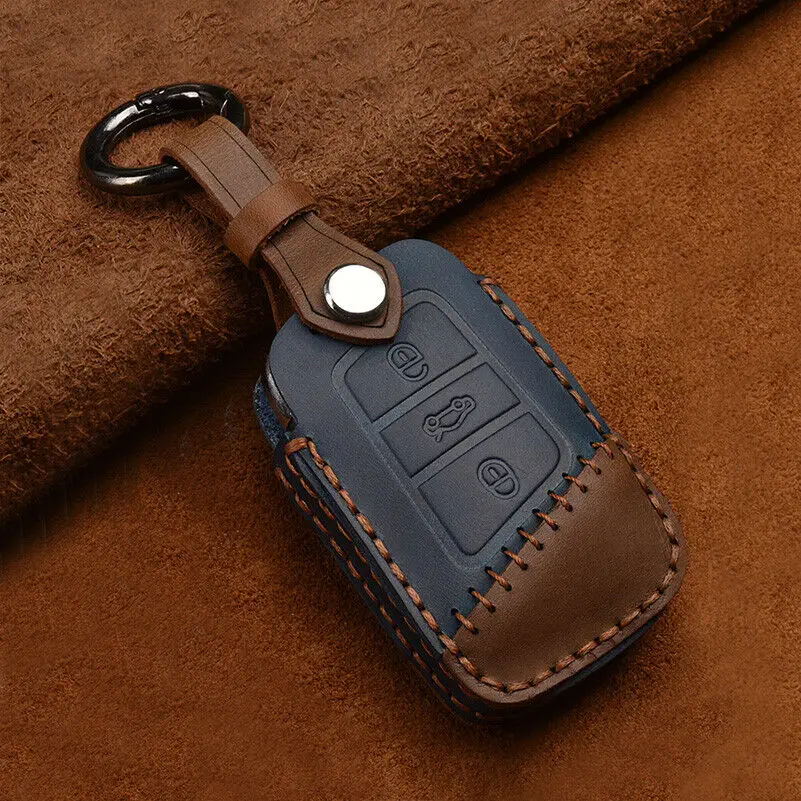 Чехол для автомобильного ключа VW PASSAT 2015-2020 B8 Skoda Kodiaq Superb A7 кожаный