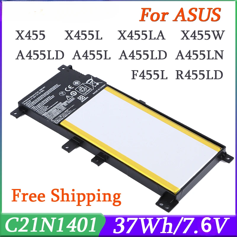 C21N1401 37Wh Аккумулятор для ноутбука ASUS F455LJ X455 X455LA Y483L X454L X455L R455L F454L W419L W409L K455L 7 6 V