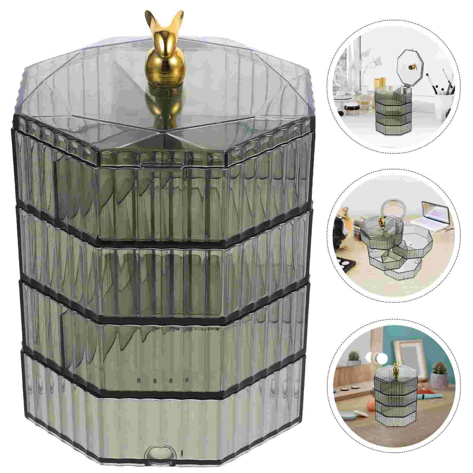 

Dressing Table Jewelry Storage Container 4-layer Necklace Earring Ring Box