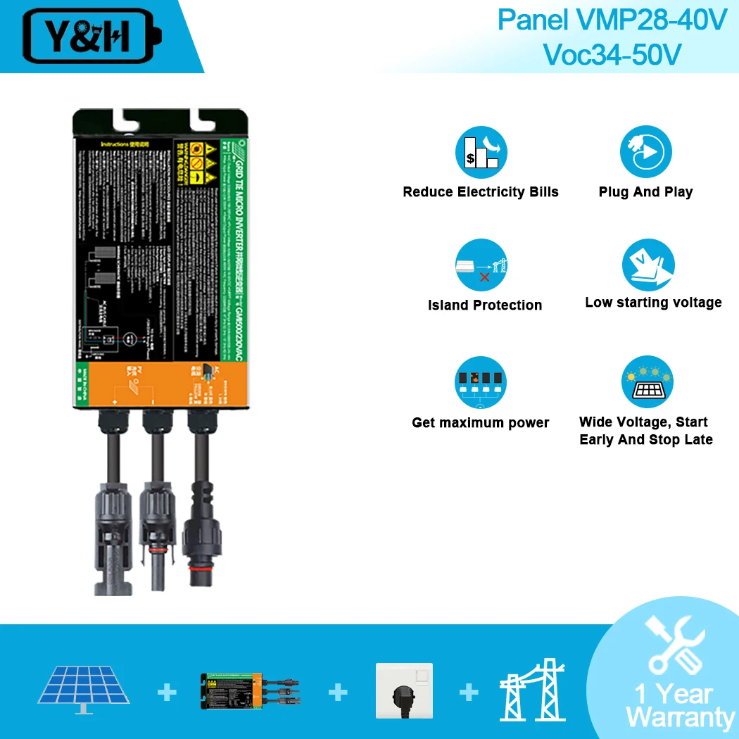 120W 150W 180W MPPT Solar PV Grid Tie Micro Inverter GMI series Input 10.8V-30V DC Output 110V-240V 65