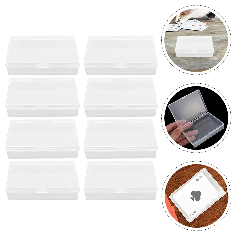 

8 Pcs Jewelry Storage Box Bead Containers Cards Organizing Plastic Playing Cases Bike black