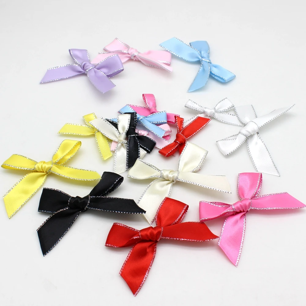 50 шт./лот 3 5*4 см красочные ленты банты полиэстер ручной работы атласный бант