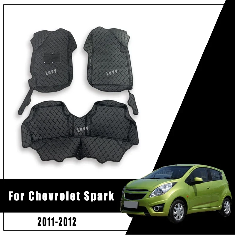Фото Автомобильные коврики на заказ для Chevrolet Spark 2012 2011, кожаный ковер, аксессуары для салона автомобиля, Стайлинг, коврик для ног, напольное покрытие №1