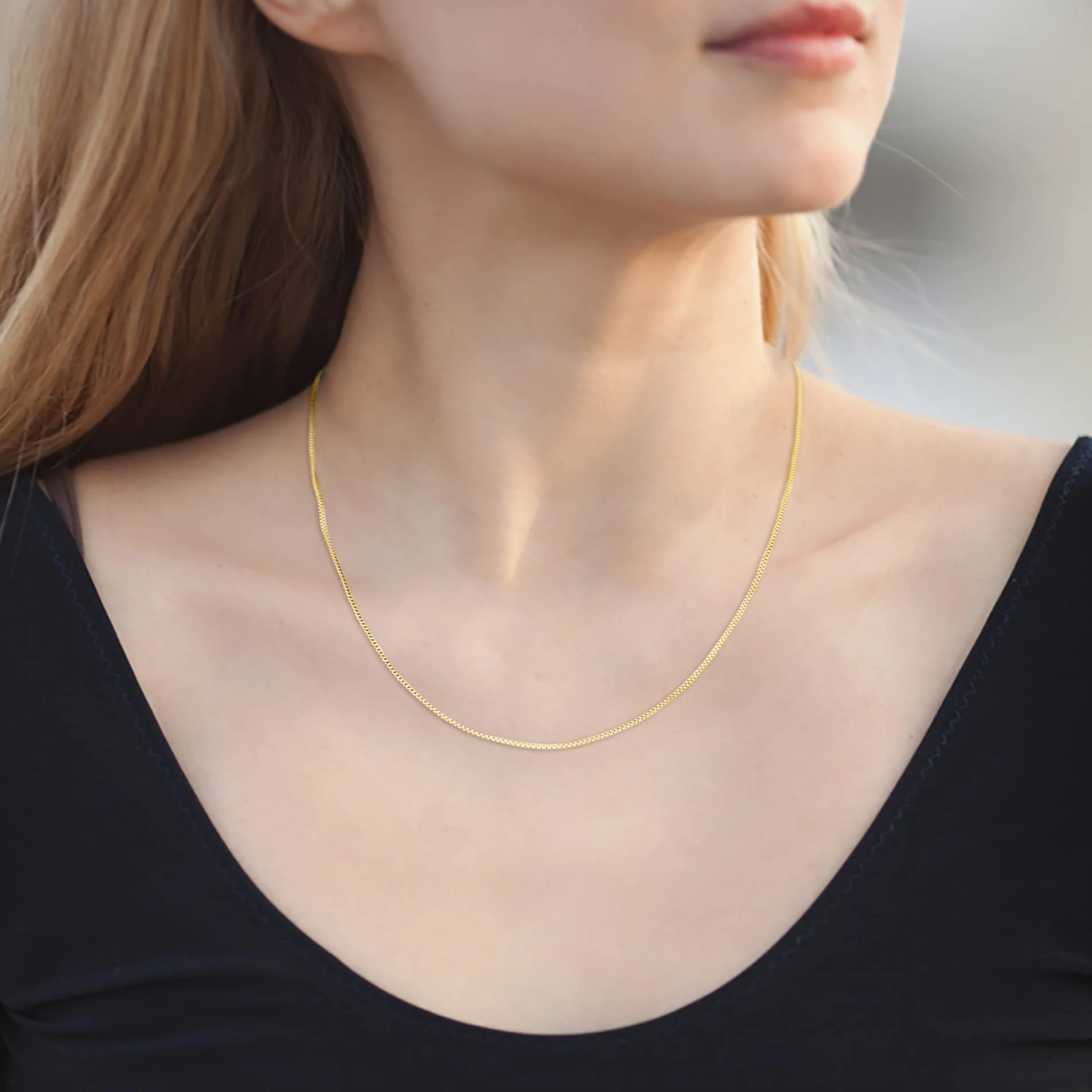 Ожерелье Vonmoos 1 2 мм 14-каратное золото и посеребренное ювелирное изделие для