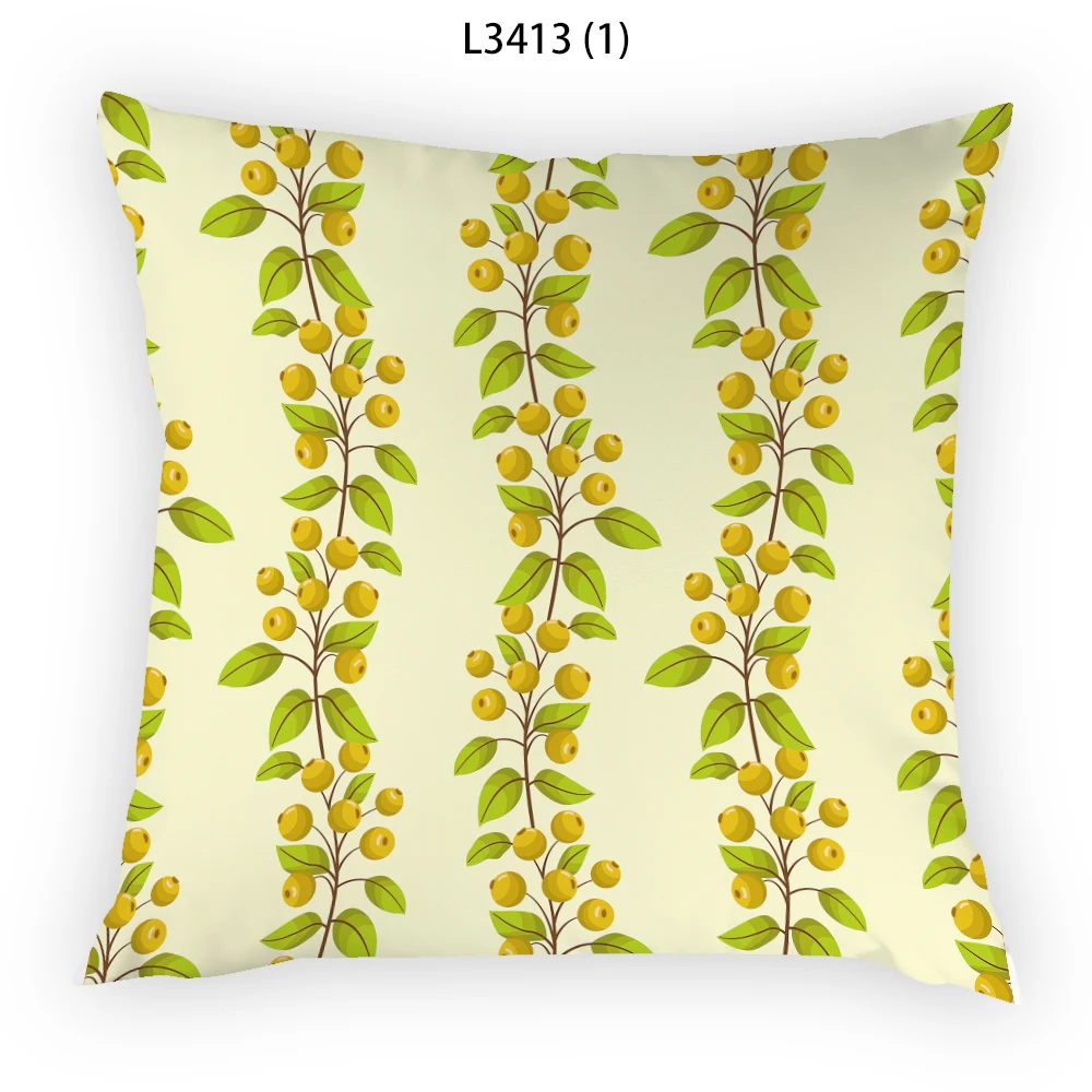 

Natural Leaves Shading Velvet Cushion Cover Floral Polyster Linen Home Decor Flower Printed Pillows Colorful Chair Textile E2097