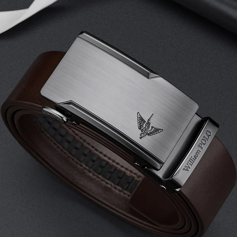 High grade leather belt, men's fashion automatic buckle belt, business personalized belt