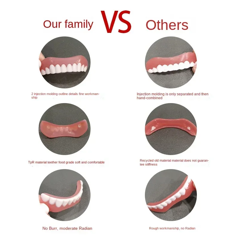 Sdottor Вставные зубы Силиконовые верхние нижние виниры Идеальные для смеха Протезы