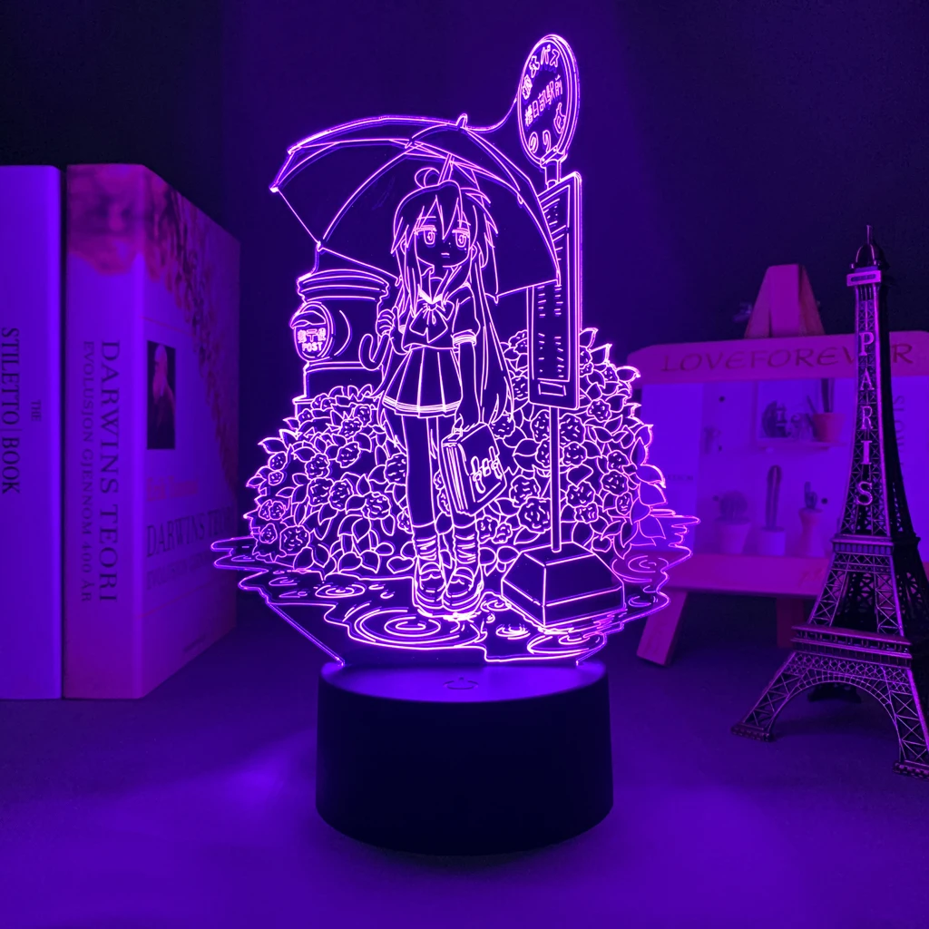 

Аниме Счастливая звезда Konata Izumi Светодиодная лампа для детской спальни Декор Ночник подарок на день рождения Декор для комнаты Настольная 3d лампа Манга