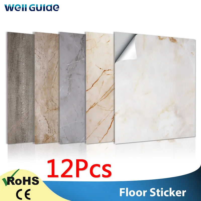 

Wall Sticker Self Adhesive waterproof PVC Tiles Floor Stickers Marble Bathroom living room Bedroom Ground Thick Wallpapers