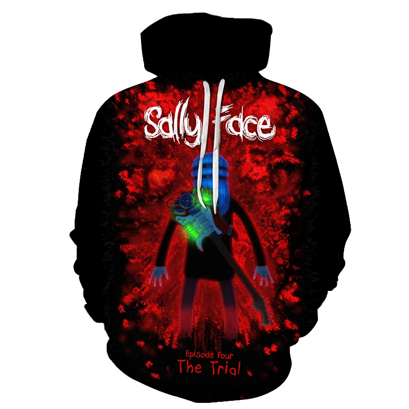 

Anime 3D Game Sally Face Hoodie Teenager Kid Long Sleeve Pullover Sweatshirt Women Men Hip Hop Street Hoodie Sweatshirt Coat