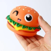 40hot dog training toy built in sounder vivid face expression hamburg shape party gifts dog squeaky vinyl sound toy for enterta