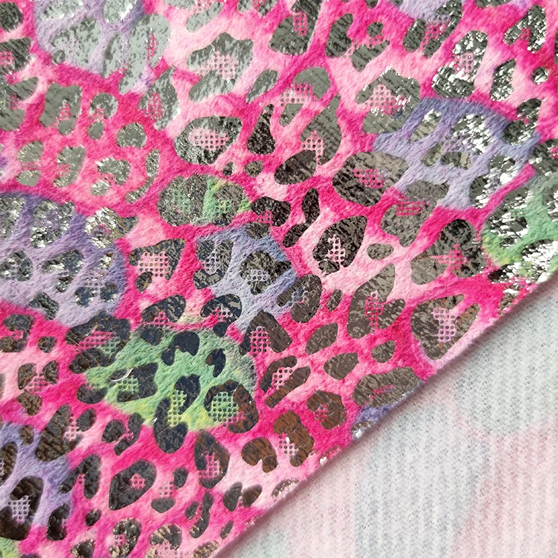 

Leopard Printed Synthetic Leather Fabric Sheets Faux Leather with Felt Backing For Earrings Bows Craft DIY 46*135CM