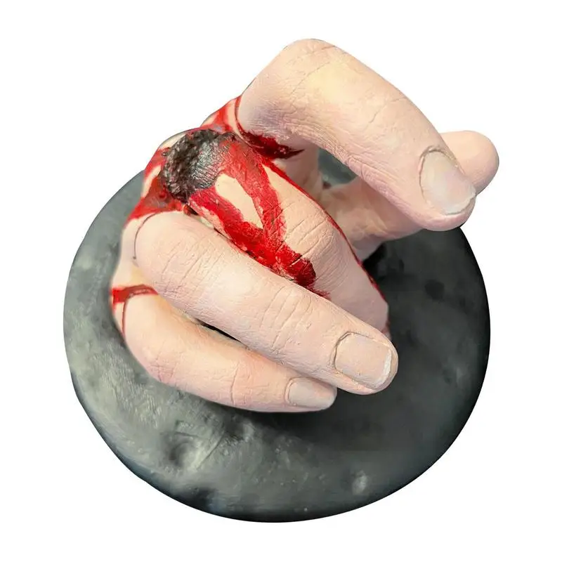 

1pcs Hand Decoration Halloween Party Photo Prop Bloody Broken Finger Resin Artwork Figure Halloween Decoration Ornament For Tabl