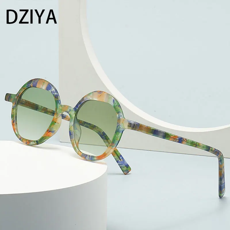 

New Round Sunglasses Women Men Fashion Gradient Color Leopard Goggles Popular Outdoors Sunshade Mirror Uv400 61018