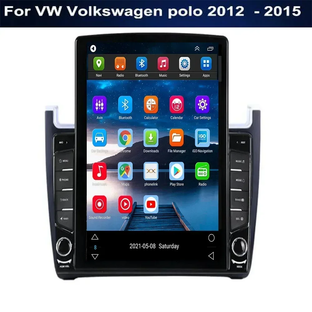 Фото Автомобильная мультимедийная система 2 din Carplay Android Auto Авто радио для VW Volkswagen polo 2012-2015 Tesla Style GPS 2din BT №2