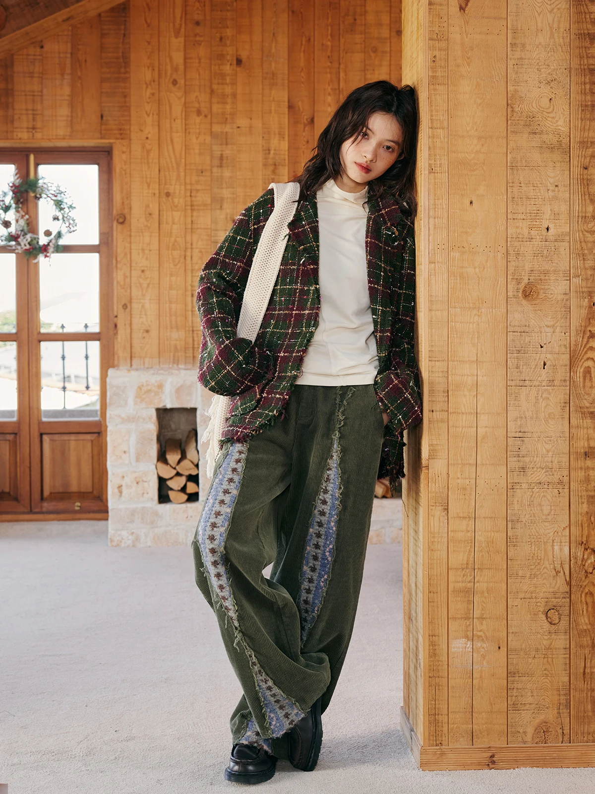 Octopusme Octopus Home Ретро Премиум Рождественская одинаковая шерстяная куртка Осень и