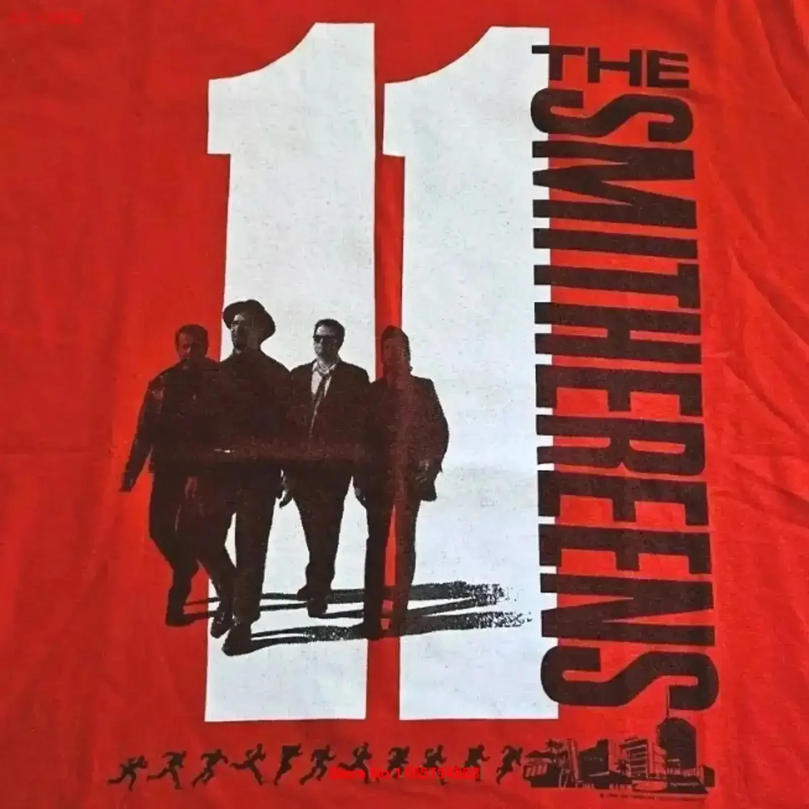 Фото Винтажная футболка The Smithereens 80-х 1989 года, концертный тур 11 XL, красный, новый трикотаж, растянутая, мягкая уличная одежда, винтажная стираная одежда №1
