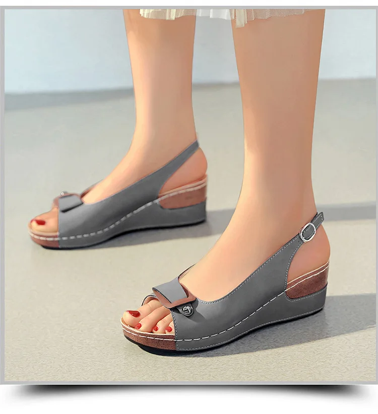 Women Sandals Summer Size 35-43 Heels Sandalias Mujer Casual Elegant Wedges Shoes For Women Footwear Ladies Sandals