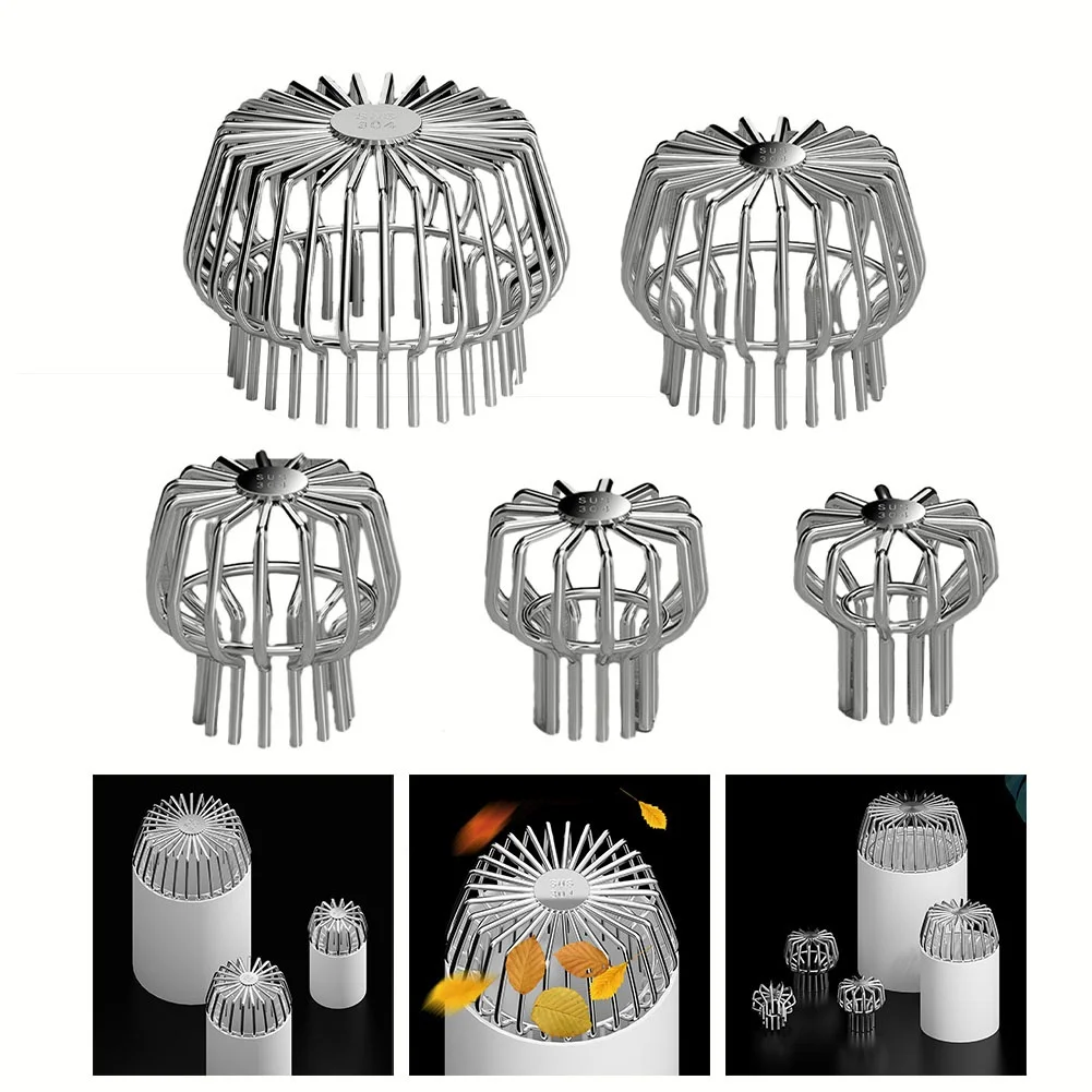 

304 Stainless Steel Roof Drain Strainer Net Leaf Catcher Gutter Protection Cover Floor Drain Gutter Guard Roof Guttering Cover