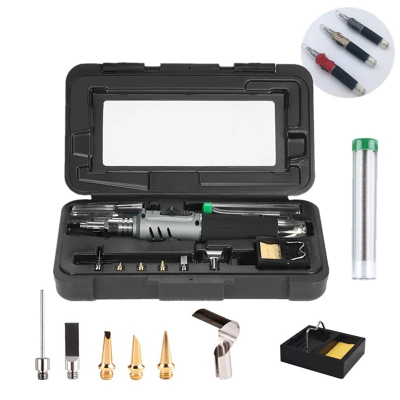 

10-In1 Gas Soldering Iron Portable Constant Temperature Electronic Maintenance Set Nylon+Plastic Welding Table Set