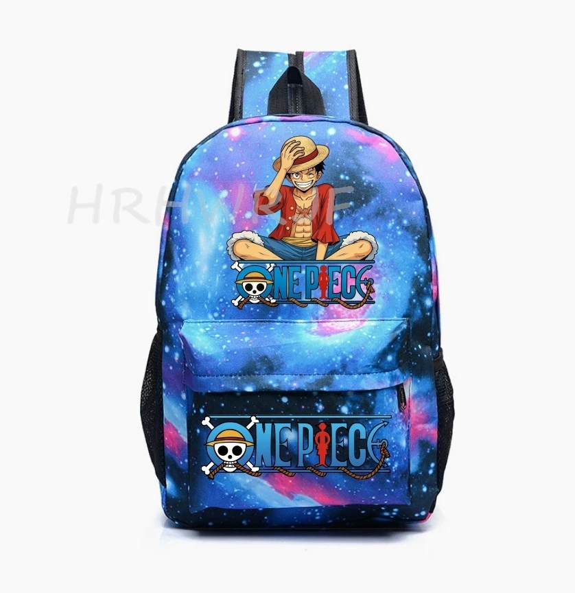 Фото Школьный рюкзак ONE PIECE Monkey D Luffy для подростков, нейлоновый рюкзак для девочек, милый женский рюкзак для ноутбука, дорожная сумка, вместительный рюкзак для книг, унисекс №3