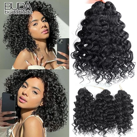 GoGo Curl Вязание крючком Волосы 10 дюймов Ocean Wave Вязание крючком Волосы Water Wave Синтетическое плетение Наращивание волос Вьющиеся вязанные крючком волосы для женщин