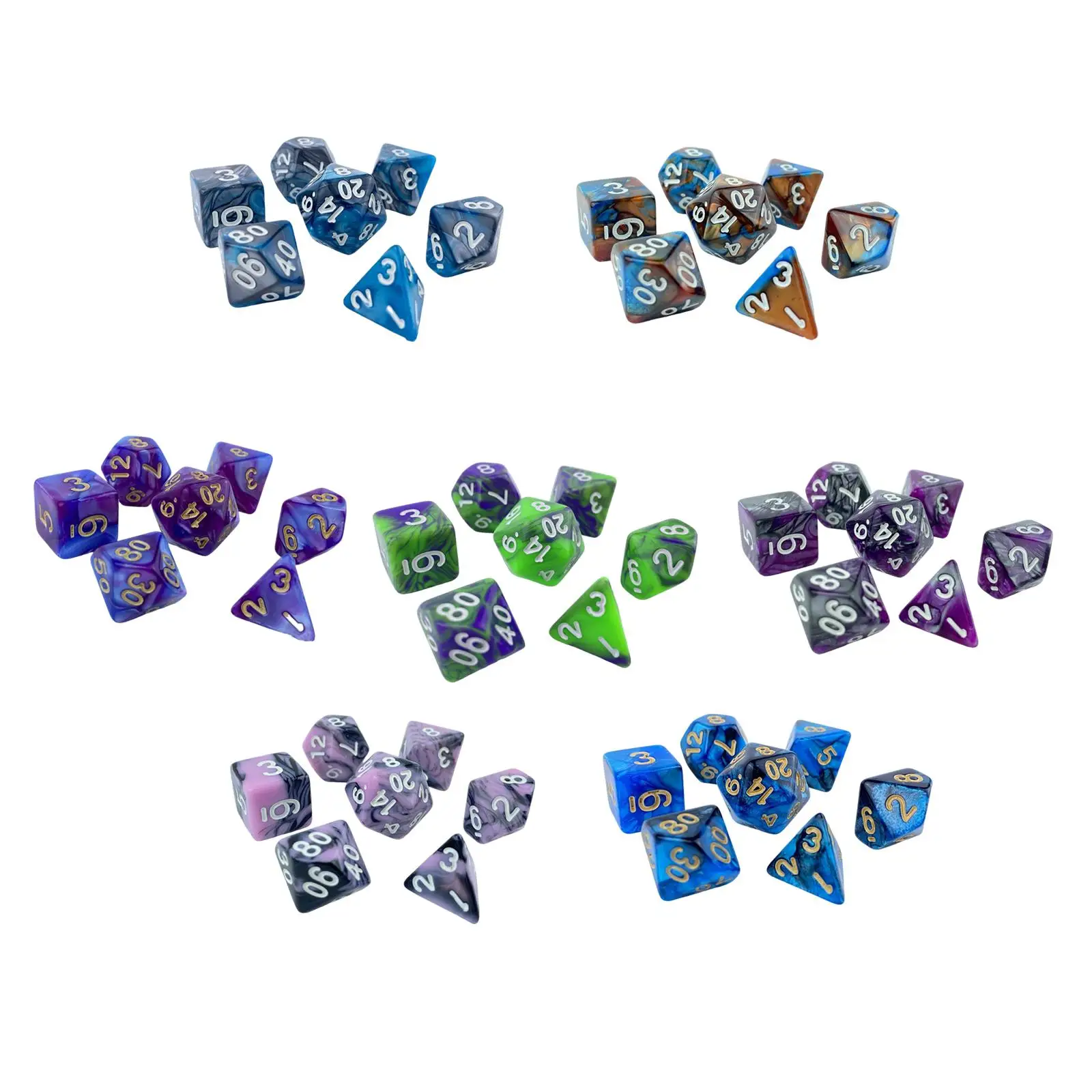 

7 шт., детская настольная игра, 6 боковых звезд, D4,D6,D8,D10,D12,D20