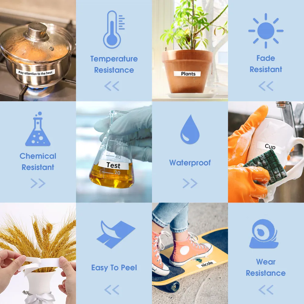 Ламинированная лента для Brother Label 231 131 431 6/9/12 мм черная на белом цвете 631 совместима